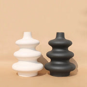 Stacked Contour Ceramic Vase