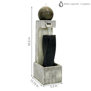 Sphere Column Outdoor Water Fountain