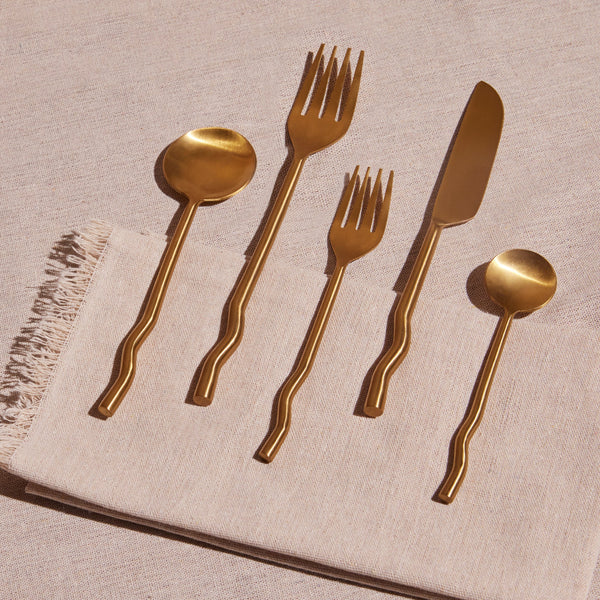 Wavy-Handle Stainless Flatware Set