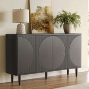 Reeded Circle-Door Wood-Grain Sideboard (view 6) | Roost & Roam