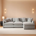 Grey Chenille L-Shaped Sectional Sofa