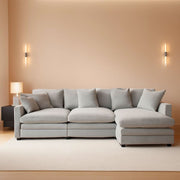 Grey Chenille L-Shaped Sectional Sofa