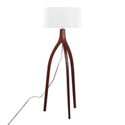 Tripod Wood-Tone Floor Lamp
