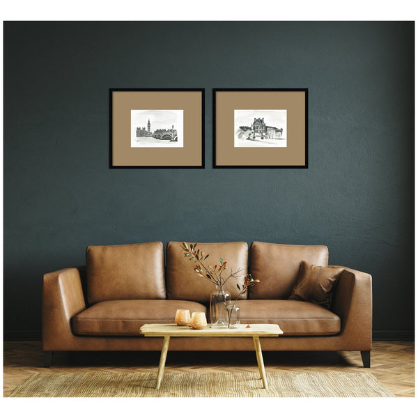 Cityscape Sketch Framed Print Set