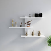 Adjustable Metal Spine Three-Tier Wall Shelf