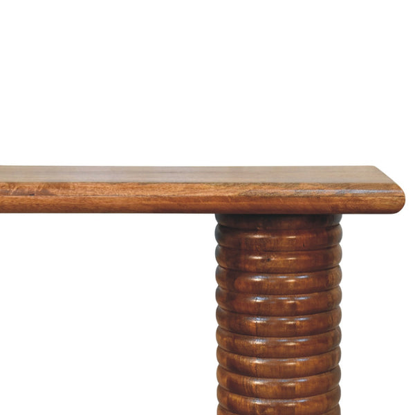 Sculpted Column Mango Wood Console Table