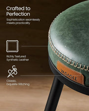 Forest Green Faux Leather Bar Stools Set of 2