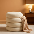Boucle-Texture Round Storage Ottoman – ottoman | Roost & Roam