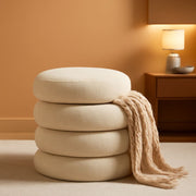 Boucle-Texture Round Storage Ottoman – ottoman | Roost & Roam