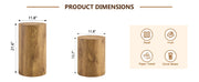 Wood-Grain Cylinder Side Table Set