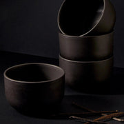 Matte Black Stoneware Dinnerware Set