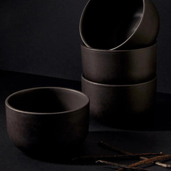 Matte Black Stoneware Dinnerware Set