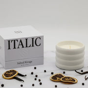Ridged Ceramic Soy Candle