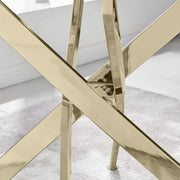 Tempered Glass Dining Table with Gold Chrome Base