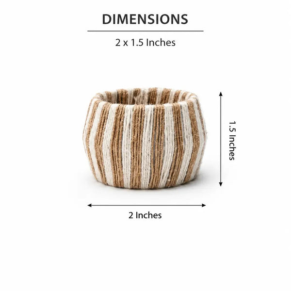Thread-Wrapped Jute Napkin Ring Set
