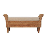 Rattan Woven Boucle Bench