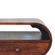 Curved Mango Wood Two-Drawer Media Unit