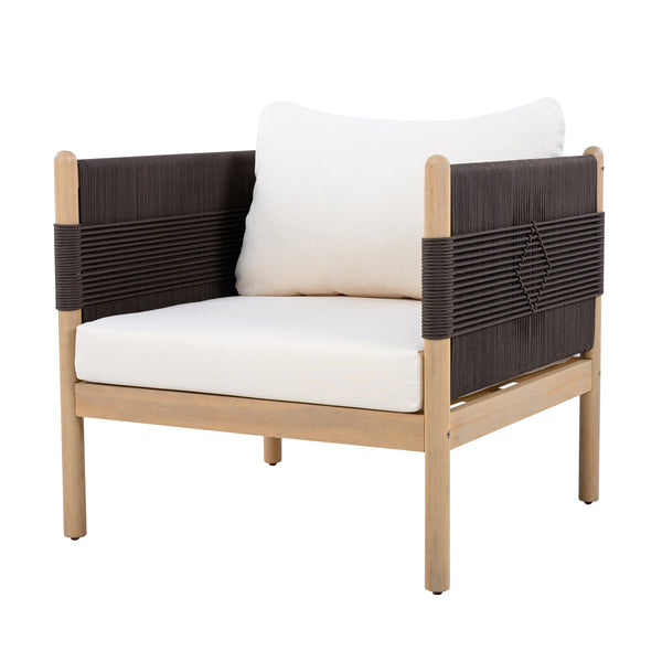 Rope-Wrapped Acacia Outdoor Club Chairs — alternate view or variant option