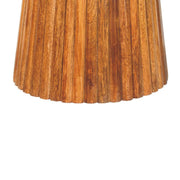 Fluted Mango Wood Round Side Table