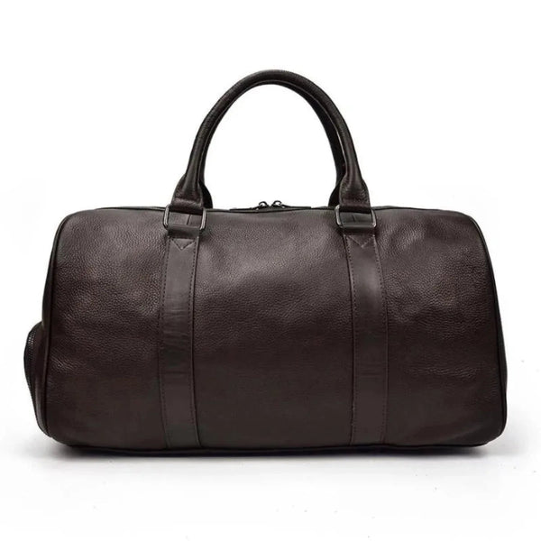 Pebbled Leather Weekender Duffel Bag