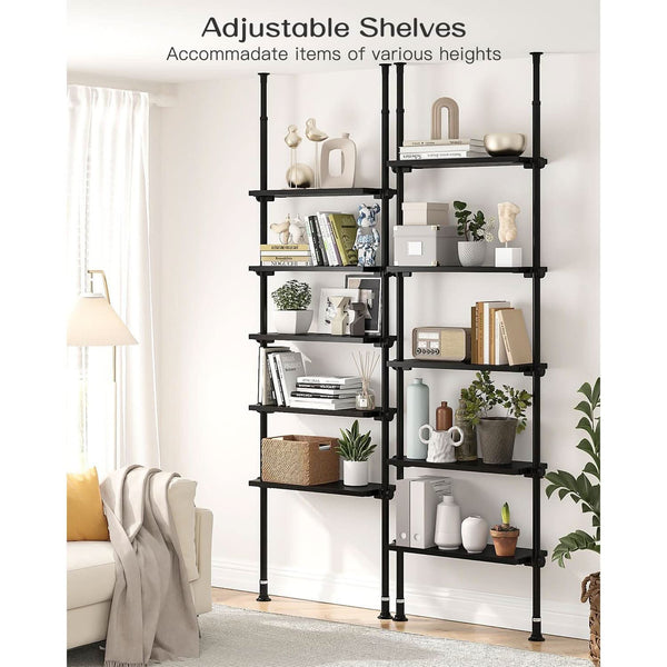 Tension-Mount Five-Tier Ladder Bookshelf (view 3) | Roost & Roam