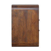 Curved Mango Wood 2-Drawer Nightstand