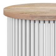 Fluted Metal Rod Round Accent Table
