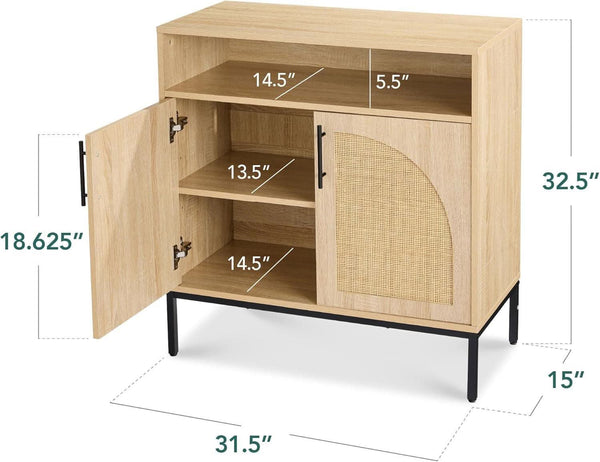 Arched Rattan Panel Buffet Cabinet – buffet (view 3) | Roost & Roam
