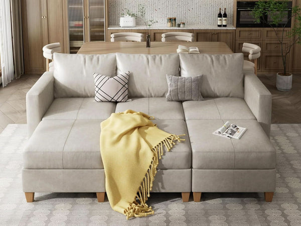 Faux Leather Modular Sectional Sofa