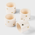 Brass Inlay Bone Napkin Ring Set