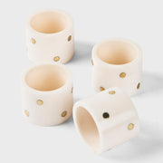 Brass Inlay Bone Napkin Ring Set