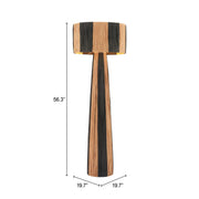 Black & Natural Striped Paper Floor Lamp