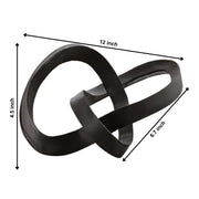 Matte Black Interlinked Loop Sculpture