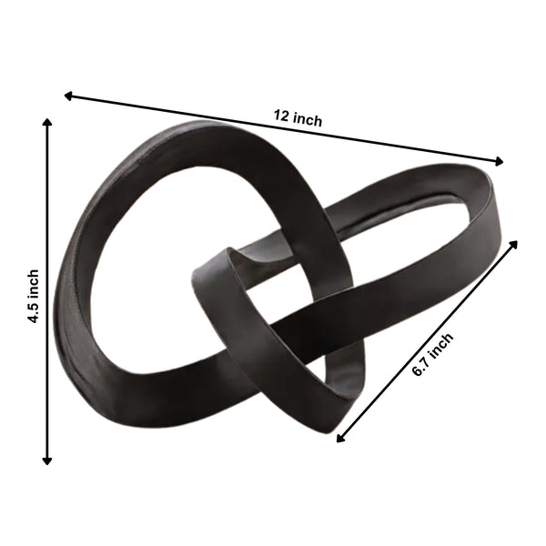 Matte Black Metal Loop Sculpture