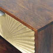 Sunburst Brass Mango Wood Nightstand