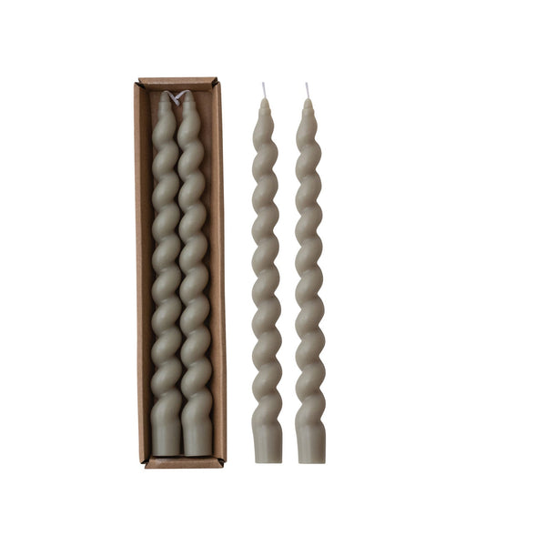 Unscented Twisted Taper Candles, 10 in, Set of 2
