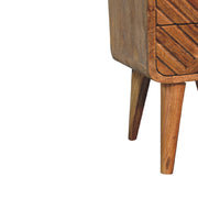 Carved Mango Wood Curved Nightstand