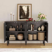 Reeded Circle-Door Wood-Grain Sideboard (view 7) | Roost & Roam