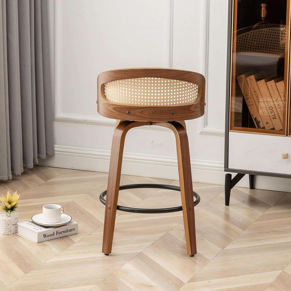 Rattan Swivel Counter Stool Set
