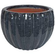 Fluted Glazed Ceramic Planter Pot