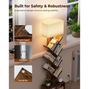 Rustic Brown Tree Bookshelf with Lamp (view 6) | Roost & Roam