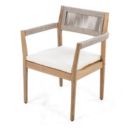 Acacia Wood Rope-Weave Outdoor Dining Set