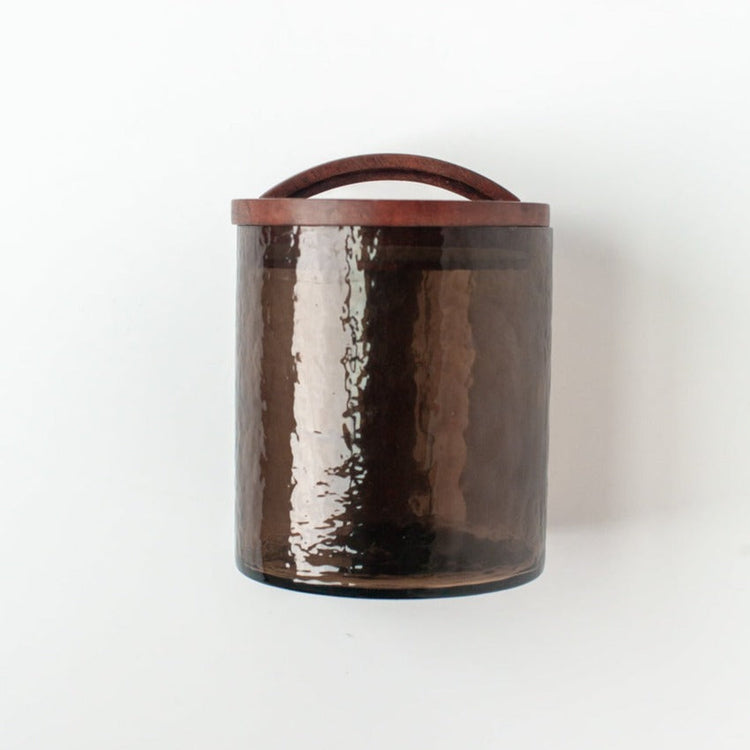 Smoked Recycled Glass Storage Canister