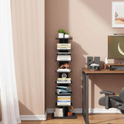 Matte Black Cantilevered Tower Bookshelf