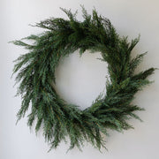 Faux Evergreen Cedar Wreath, 30 in