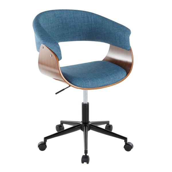 Mid-Century Upholstered Swivel Office Chair