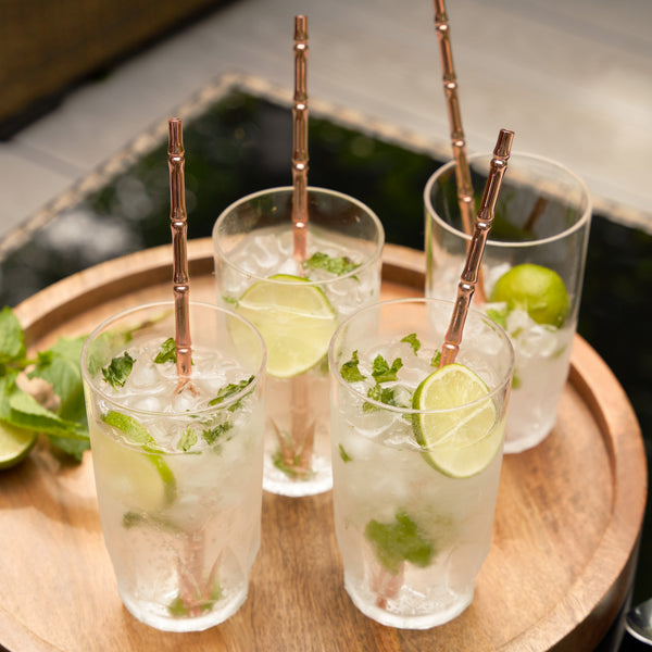 Copper-Plated Bamboo-Form Reusable Straws