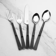 Faceted Handle Stainless Steel Flatware Set