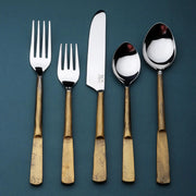 Faceted Handle Stainless Steel Flatware Set
