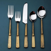Faceted Handle Stainless Steel Flatware Set